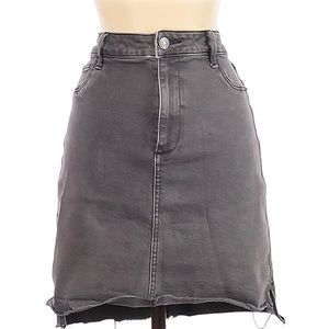 Grey Stretchy Denim Skirt